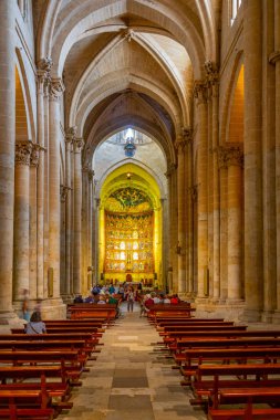 Salamanca, İspanya, 5 Ekim 2017: Salamanca, Spai Katedrali'nde içinin