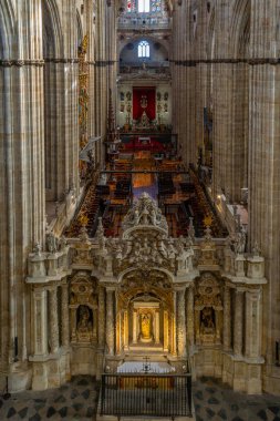 Salamanca, İspanya, 5 Ekim 2017: Salamanca, Spai Katedrali'nde içinin