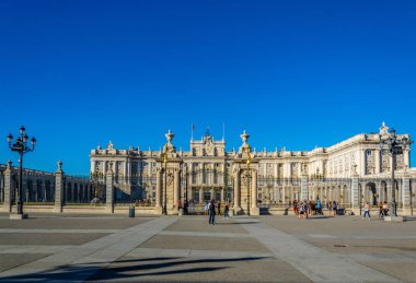 Madrid, İspanya, 6 Ekim 2017: Kraliyet Sarayı olarak adlandırılan en Real Madrid, İspanya