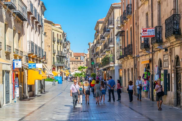 Salamanca Spanje Oktober 2017 Uitzicht Een Smalle Straat Oude Stad — Stockfoto