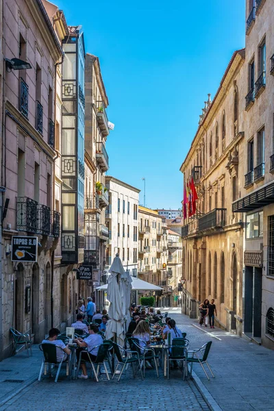 Salamanca Spanje Oktober 2017 Uitzicht Een Smalle Straat Oude Stad — Stockfoto