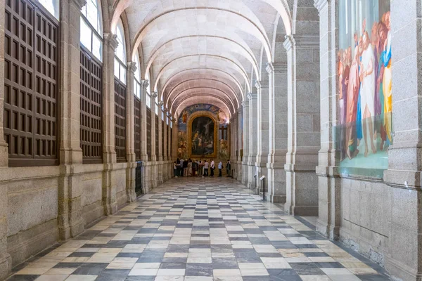 Escorial Madrid October 2017 Corridor Royal Seat San Lorenzo Escorial — Stock Photo, Image