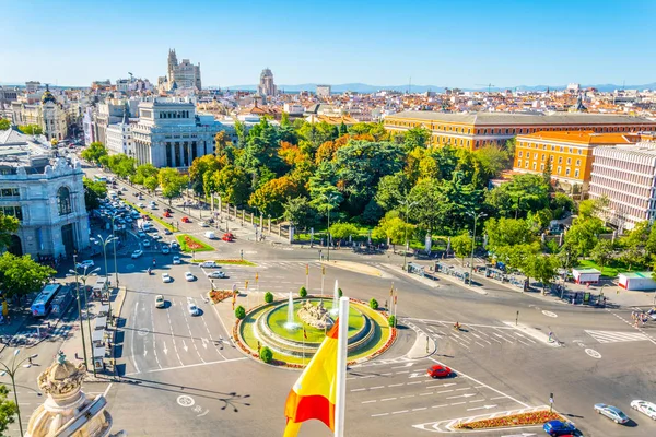 Madrid Spanien Oktober 2017 Flygfoto Över Madrid Från Palacio Cibeles — Stockfoto