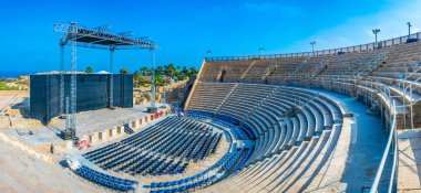 Herodian amphitheatre at ancient Caesarea in Israel clipart