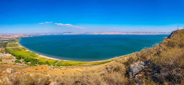 Над море Галілейське розглянений з гори Арбель в Ізраїлі — стокове фото