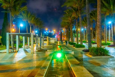 Hapninim Bahçe Kudüs İsrail'in gece görünümü