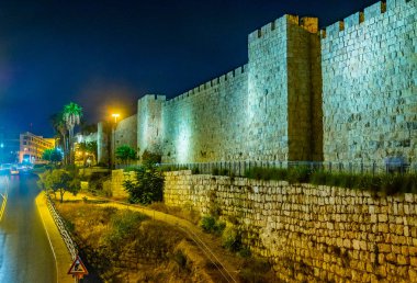 Sur Kudüs İsrail'in gece görünümü