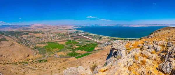 Mar de Galilea visto desde el monte Arbel en Israel — Foto de Stock