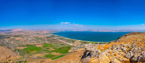 Mar de Galilea visto desde el monte Arbel en Israel — Foto de Stock