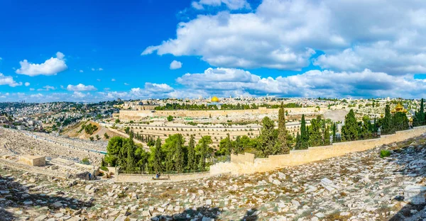 Jerusalén vista desde el monte de las aceitunas, Israel —  Fotos de Stock