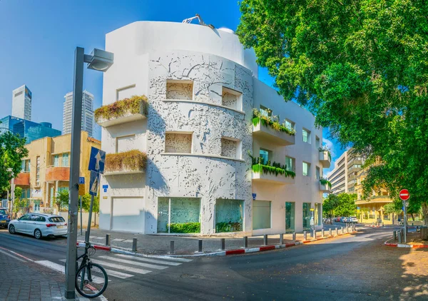 Konut evler ve Bauhaus mimari Tel Aviv, İsrail — Stok fotoğraf