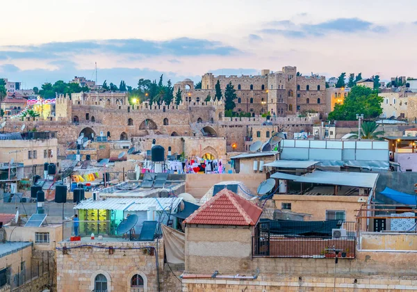 예루살렘, 이스라엘에 다윗의 탑의 일몰 보기 — 스톡 사진