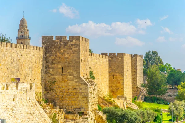 Fortificazione di Gerusalemme con torre di Davide, Israele — Foto Stock
