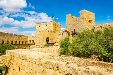 Sigarasız, iç avlu David kule Kudüs, İsrail