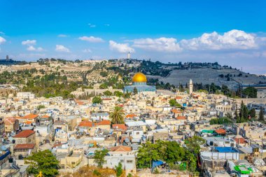 Kaya, kubbe altın kubbe tarafından hakim Kudüs