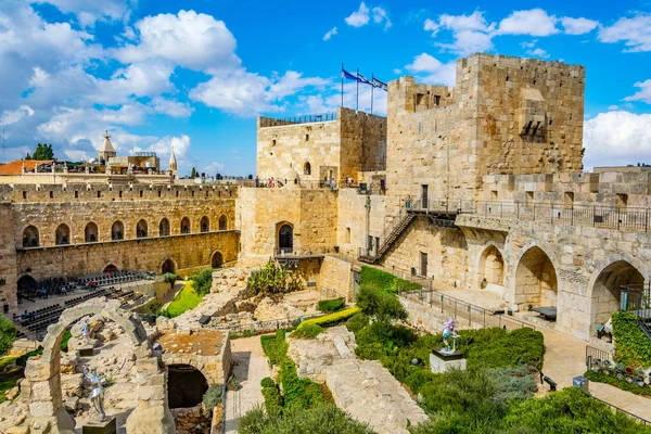 Pátio interno da torre de Davi em Jerusalém, Israel — Fotografia de Stock