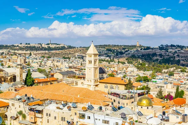 Ciudad de Jerusalén con la iglesia del redentor, Israel — Foto de Stock