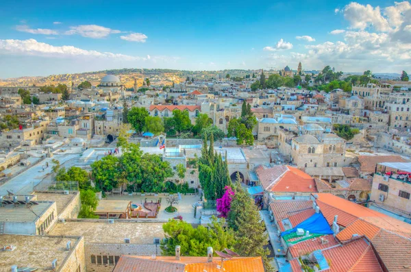 Flygfoto över Jerusalem med hurva synagogan, Israel — Stockfoto