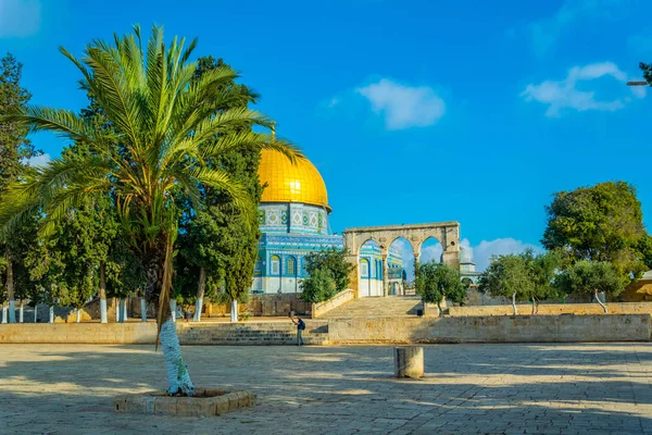Famous dome of the rock situated on the temple mound in Jerusale