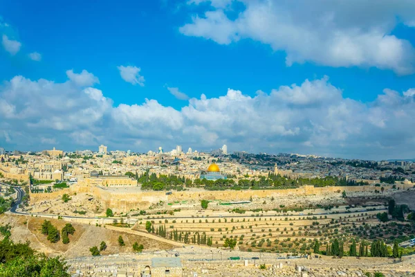Jerusalén vista desde el monte de las aceitunas, Israel —  Fotos de Stock