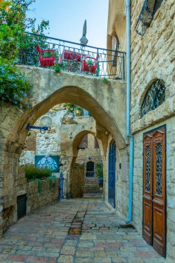 Dar sokak içinde eski kasaba Yafa'nın, Tel Aviv, İsrail