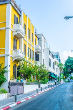 Görünümünü dar sokak içinde merkezi Tel Aviv, İsrail
