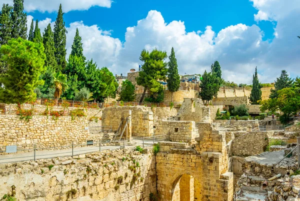 Rovine delle piscine di Bethesda a Gerusalemme, Israele — Foto Stock