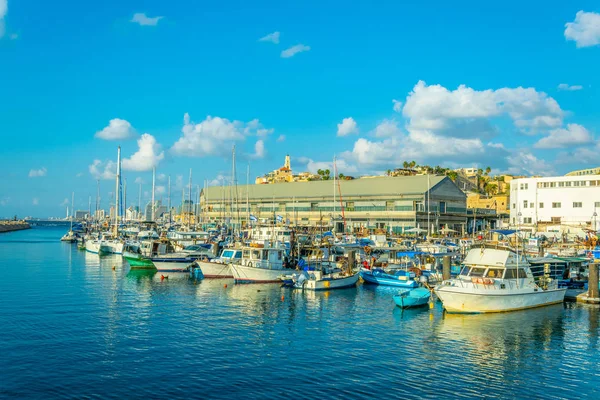 Boote Liegeplatz im Hafen von Jaffa, tel aviv, israel — Stockfoto