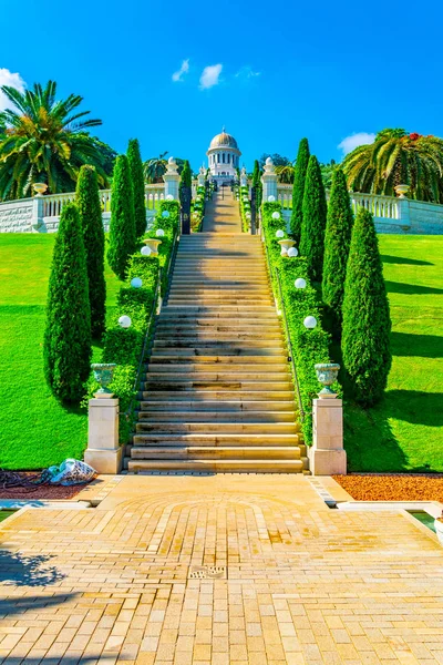 Mooie bahai tuinen in haifa, Israël — Stockfoto