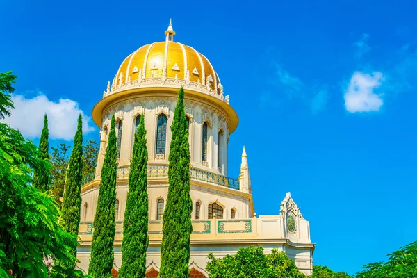 Santuario del Bab nei giardini Bahai di Haifa, Israele — Foto Stock