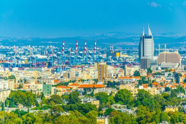 Haifa, İsrail havadan görünümü