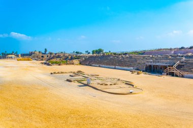 Herodian amphitheatre at ancient Caesarea in Israel clipart