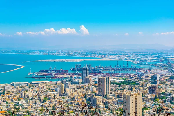 A légi felvétel a port, Haifa, Izrael — Stock Fotó