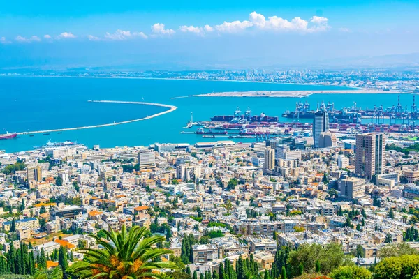 Luchtfoto van de haven van Haifa, Israël — Stockfoto