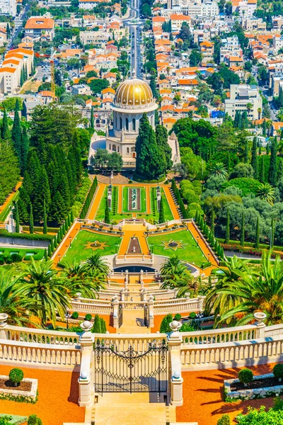 Vista aérea de los jardines Bahai en Haifa, Israel — Foto de Stock