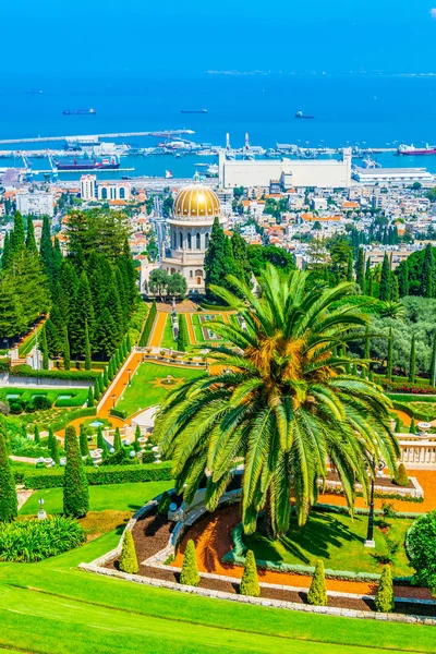 Vista aérea de los jardines Bahai en Haifa, Israel — Foto de Stock