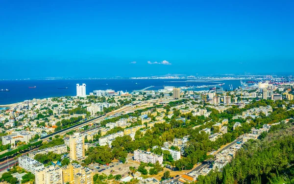 Haifa, İsrail havadan görünümü — Stok fotoğraf