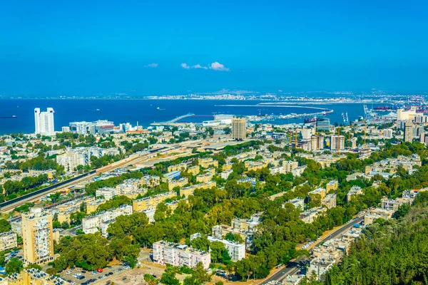 Haifa, İsrail havadan görünümü — Stok fotoğraf