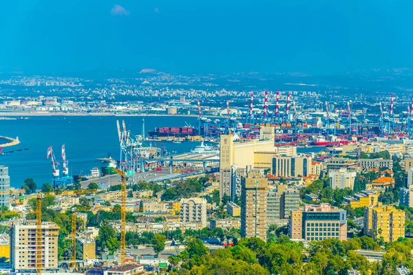 Vista aérea del puerto de Haifa, Israel — Foto de Stock