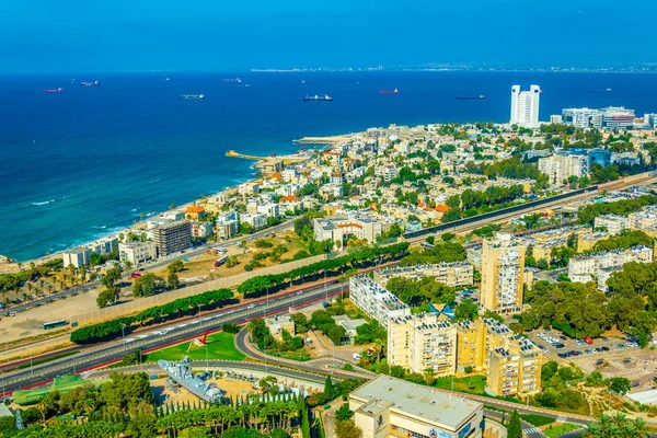 Вид с воздуха на Хайфу, Израиль — стоковое фото