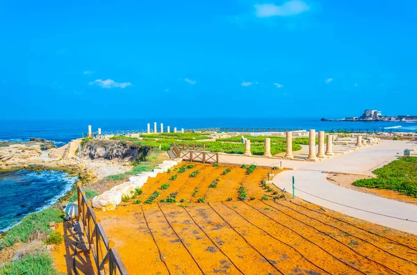 Ruinerna av udde palats på gamla caesarea i Israel — Stockfoto
