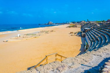 Herodian amphitheatre at ancient Caesarea in Israel clipart