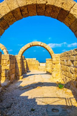 Caesarea İsrail'de eski hamam kalıntıları