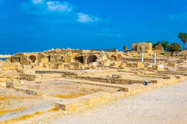Caesarea İsrail'de eski hamam kalıntıları