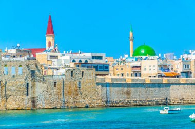 Akko Cityscape Al Jazzar Camii ve terra sancta hakim