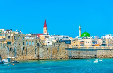Akko Cityscape Al Jazzar Camii ve terra sancta hakim