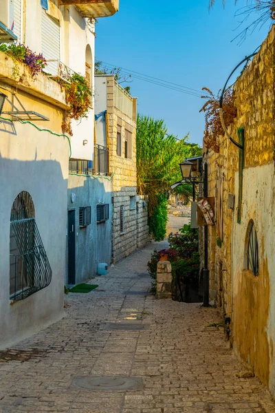 Tsfat/Safed, İsrail dar bir sokakta görünümünü — Stok fotoğraf