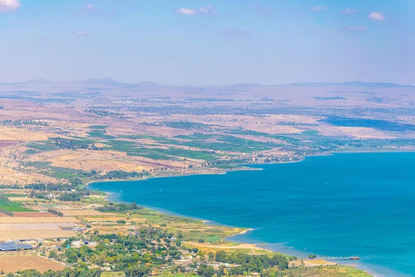 Mer de Galilée vue du mont Arbel en Israël — Photo