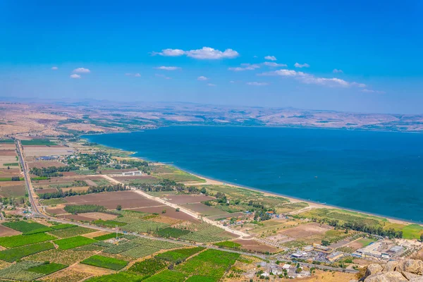 Mar da Galiléia visto do monte Arbel em Israel — Fotografia de Stock