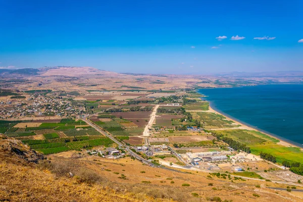 Mare di Galilea visto dal monte Arbel in Israele — Foto Stock